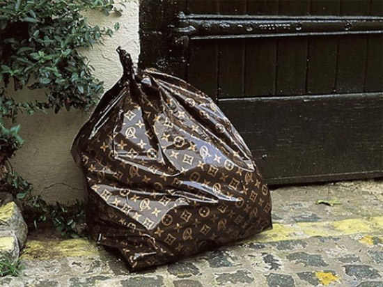 Louis Vuitton monogrammed trash can